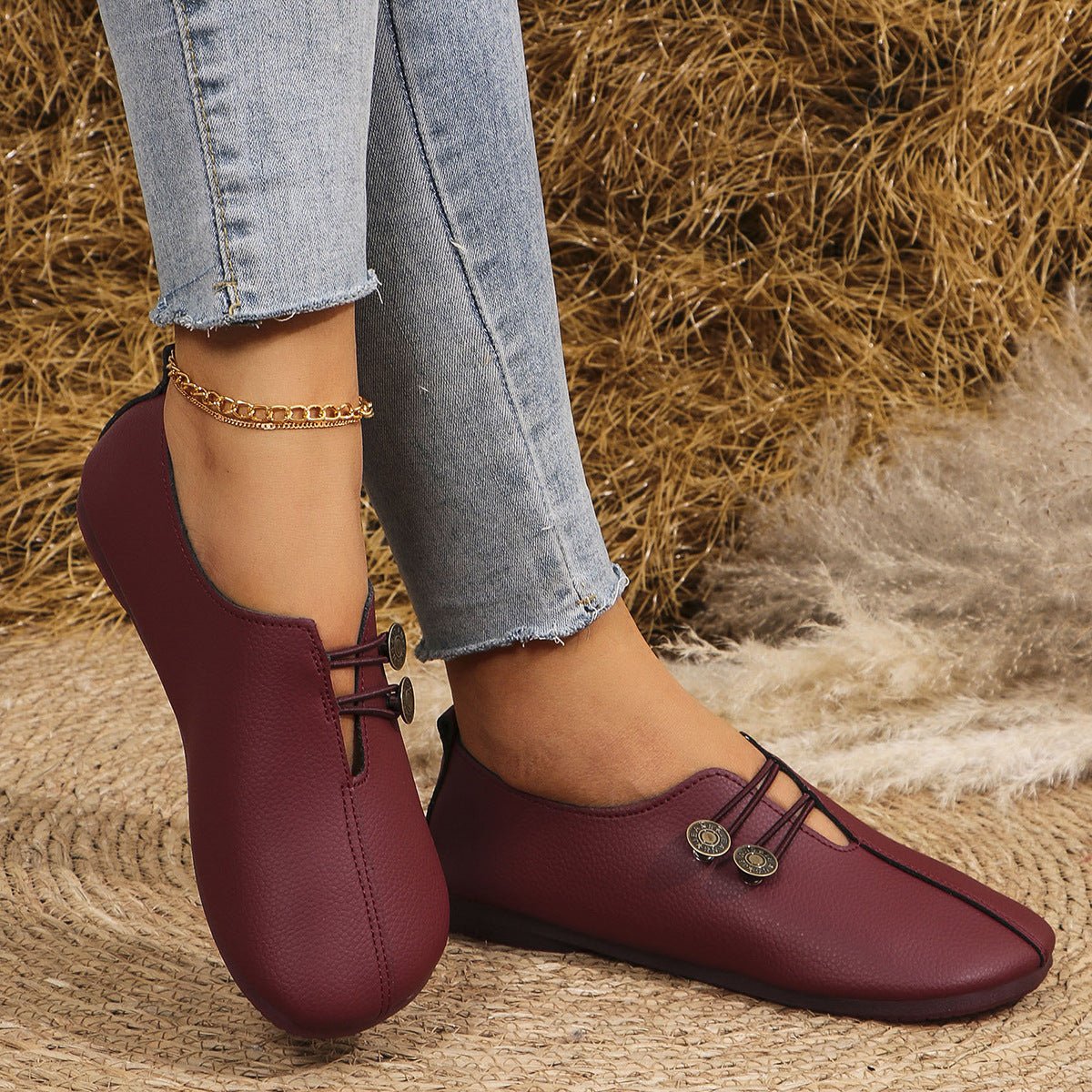 Ins Square Toe Slip - on Sandals Summer Fashion Soft Flat Shoes For Women - Oopsdadforgot.com