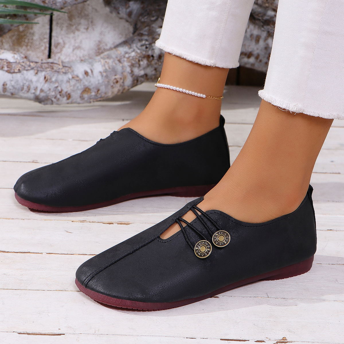 Ins Square Toe Slip - on Sandals Summer Fashion Soft Flat Shoes For Women - Oopsdadforgot.com