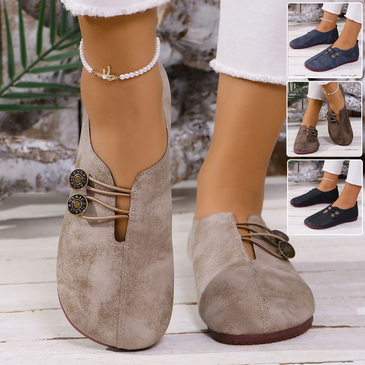 Ins Square Toe Slip - on Sandals Summer Fashion Soft Flat Shoes For Women - Oopsdadforgot.com