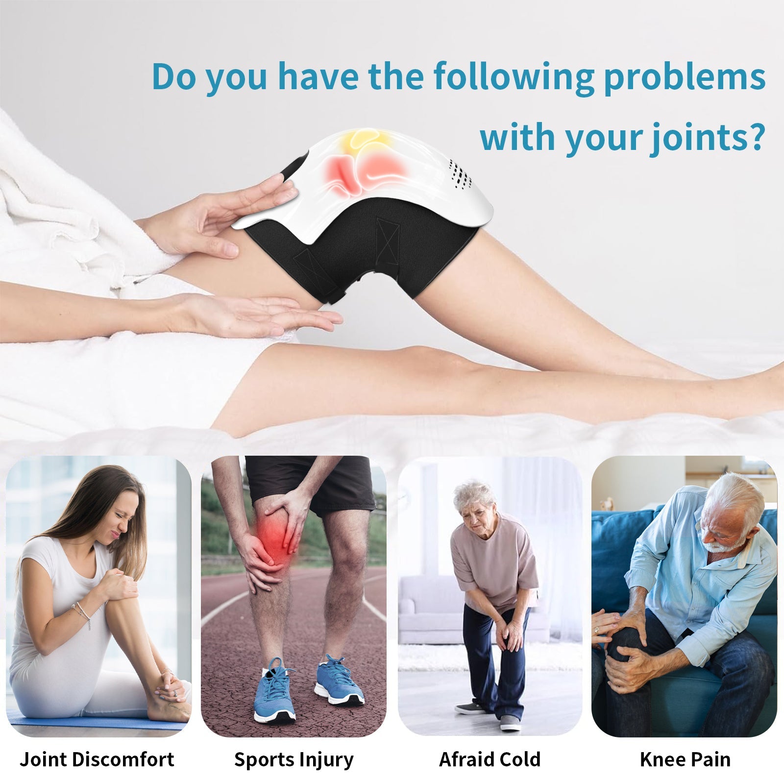 Intelligent Home Use Electric Intelligent Kneading Heating Knee Massager Rechargeable Pain Relief Infrared Laser Vibration Knee Massager - Oopsdadforgot.com