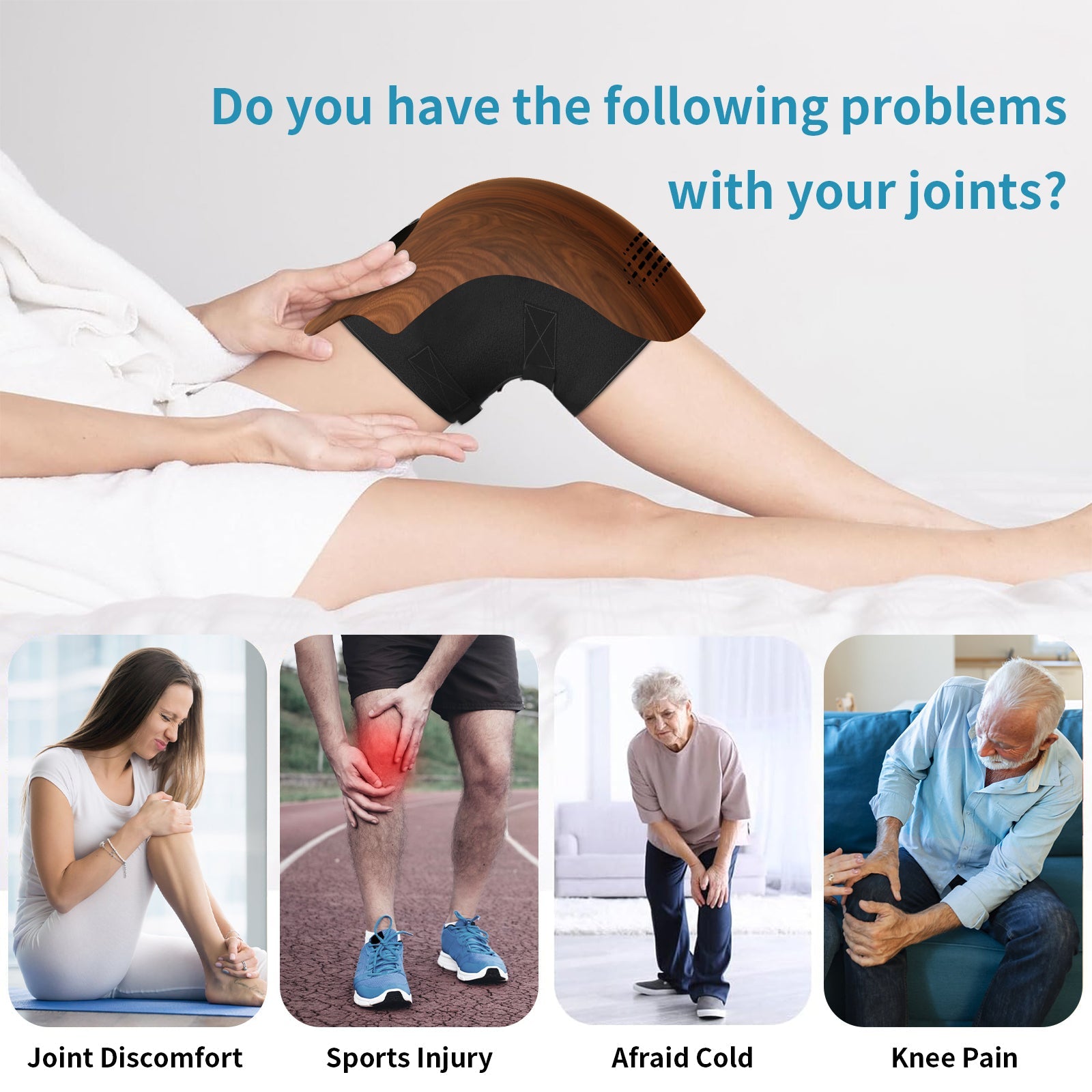 Intelligent Home Use Electric Intelligent Kneading Heating Knee Massager Rechargeable Pain Relief Infrared Laser Vibration Knee Massager - Oopsdadforgot.com