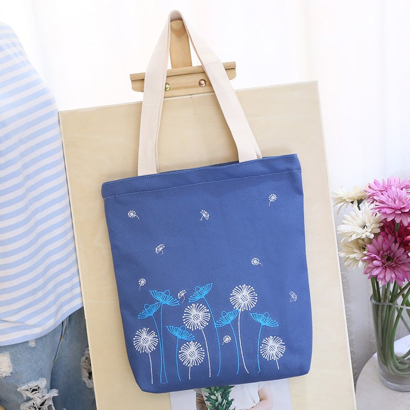 Korean fashion, large capacity Canvas Backpack, embroidered lady backpack, student bags, factory direct sales - Oopsdadforgot.com