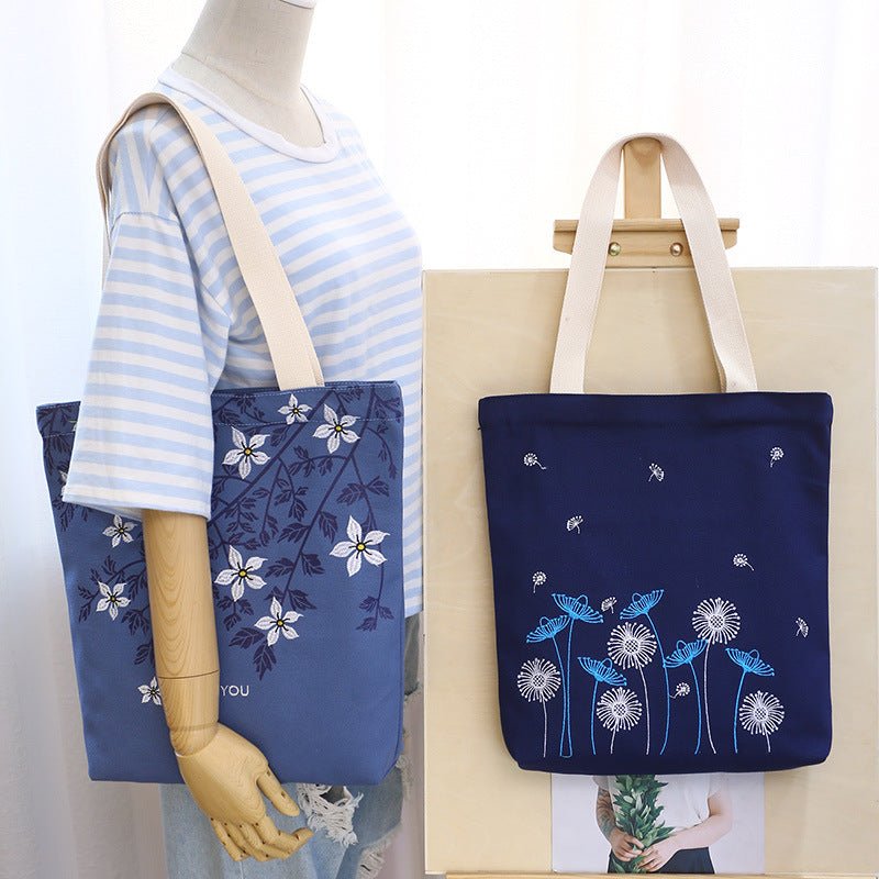 Korean fashion, large capacity Canvas Backpack, embroidered lady backpack, student bags, factory direct sales - Oopsdadforgot.com