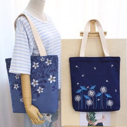 Korean fashion, large capacity Canvas Backpack, embroidered lady backpack, student bags, factory direct sales - Oopsdadforgot.com