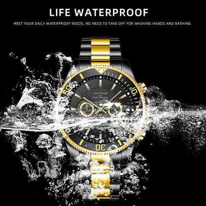 Luxury Gold Green Watch Men's Waterproof Stainless Steel Luminous - Oopsdadforgot.com
