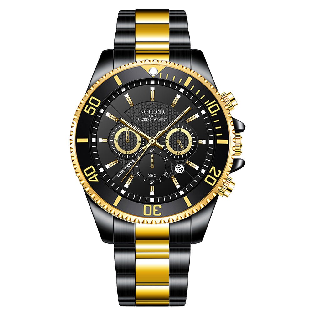 Luxury Gold Green Watch Men's Waterproof Stainless Steel Luminous - Oopsdadforgot.com