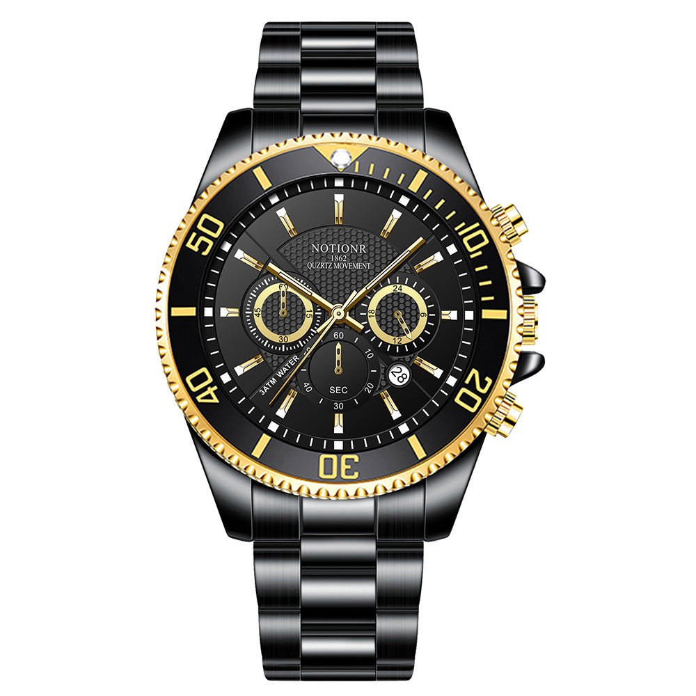 Luxury Gold Green Watch Men's Waterproof Stainless Steel Luminous - Oopsdadforgot.com