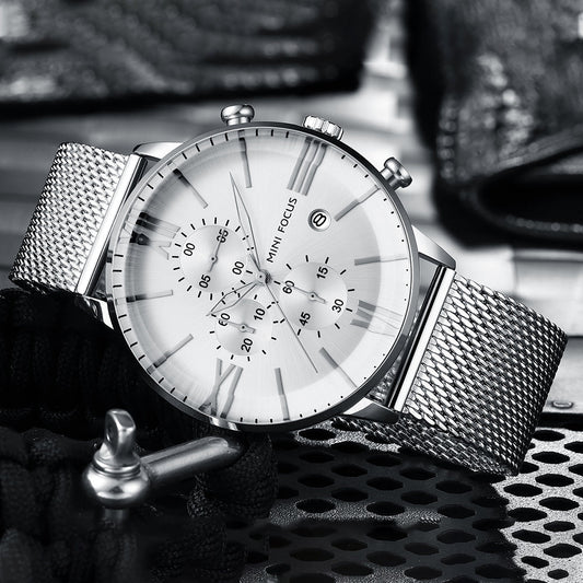 Luxury Men’s Quartz Watch – Precision Timepiece with Stylish Stainless Steel Design - Oopsdadforgot.com