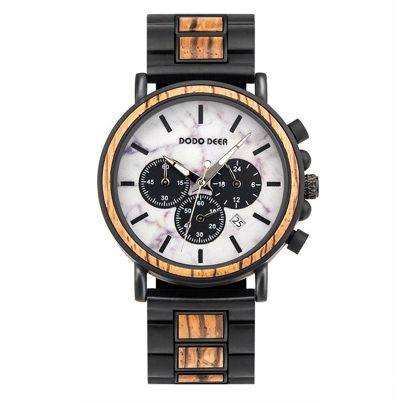 Luxury Wood Stainless Steel Men Watch Stylish Wooden - Oopsdadforgot.com
