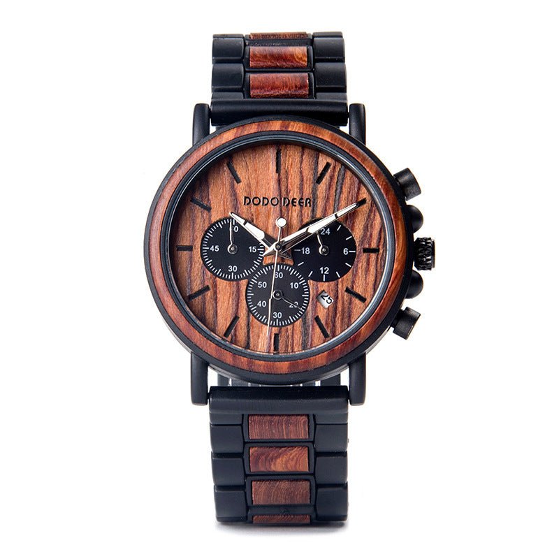 Luxury Wood Stainless Steel Men Watch Stylish Wooden - Oopsdadforgot.com