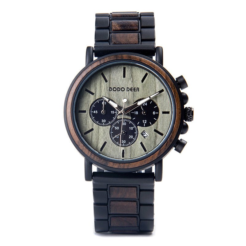 Luxury Wood Stainless Steel Men Watch Stylish Wooden - Oopsdadforgot.com