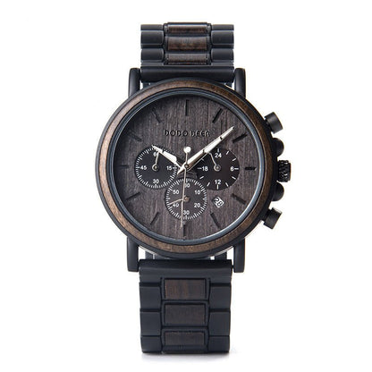 Luxury Wood Stainless Steel Men Watch Stylish Wooden - Oopsdadforgot.com