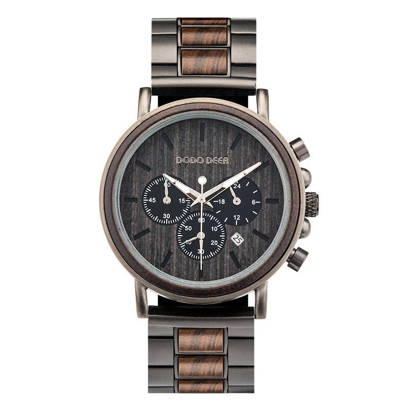 Luxury Wood Stainless Steel Men Watch Stylish Wooden - Oopsdadforgot.com