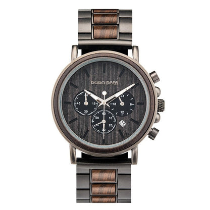 Luxury Wood Stainless Steel Men Watch Stylish Wooden - Oopsdadforgot.com