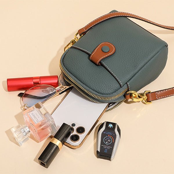 Lychee Pattern Mobile Phone Bag Small High Quality Leather Crossbody Bags For Women Wallet - Oopsdadforgot.com