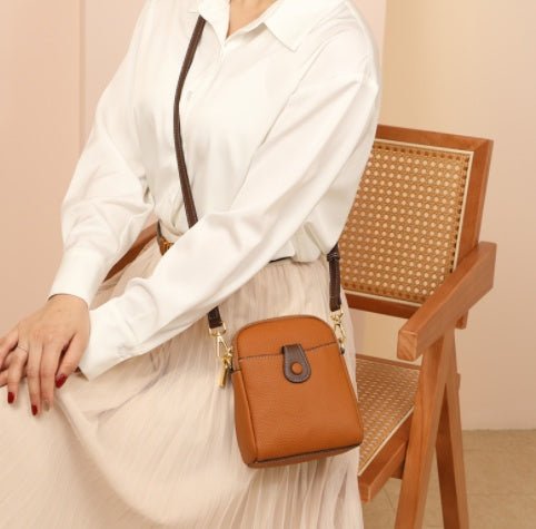 Lychee Pattern Mobile Phone Bag Small High Quality Leather Crossbody Bags For Women Wallet - Oopsdadforgot.com