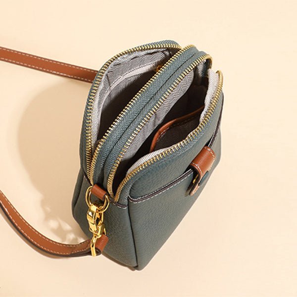 Lychee Pattern Mobile Phone Bag Small High Quality Leather Crossbody Bags For Women Wallet - Oopsdadforgot.com