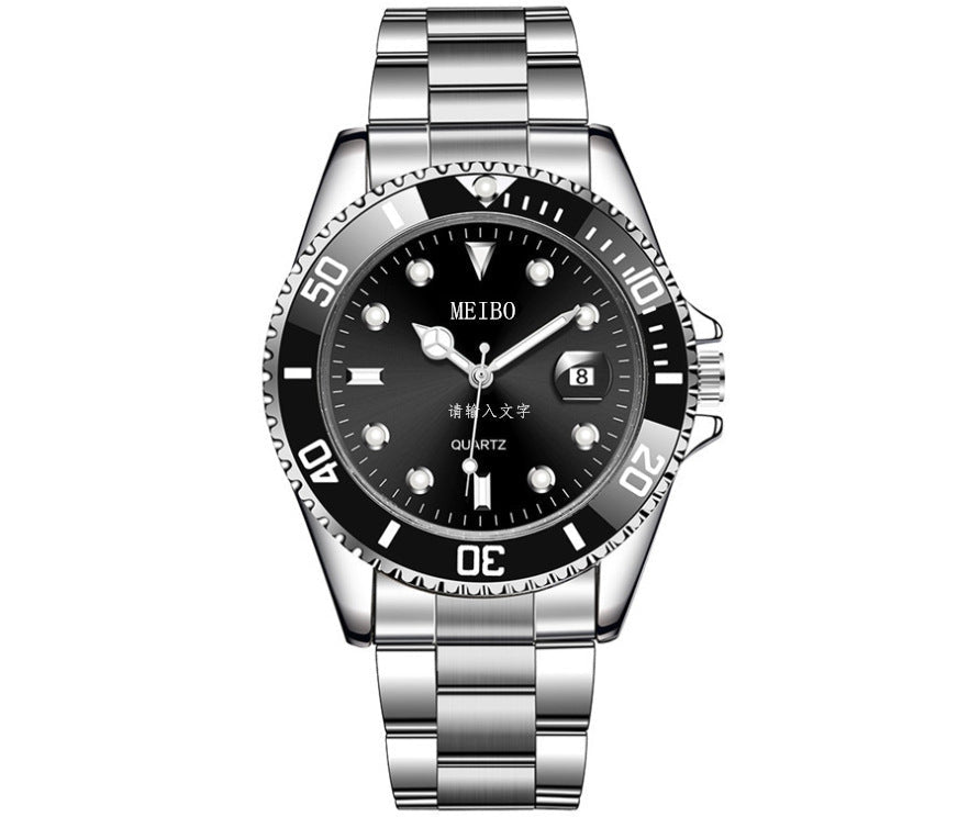 Magnifying Glass Calendar Mens Watch With A Steel Strap - Oopsdadforgot.com