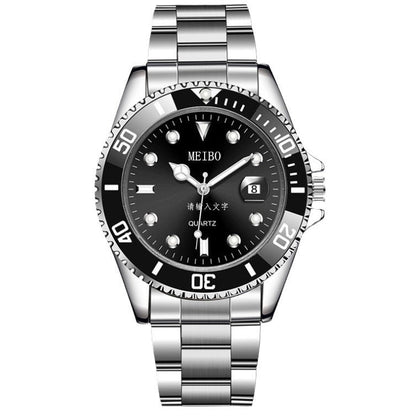 Magnifying Glass Calendar Mens Watch With A Steel Strap - Oopsdadforgot.com