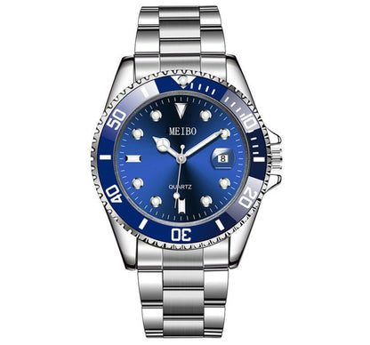 Magnifying Glass Calendar Mens Watch With A Steel Strap - Oopsdadforgot.com