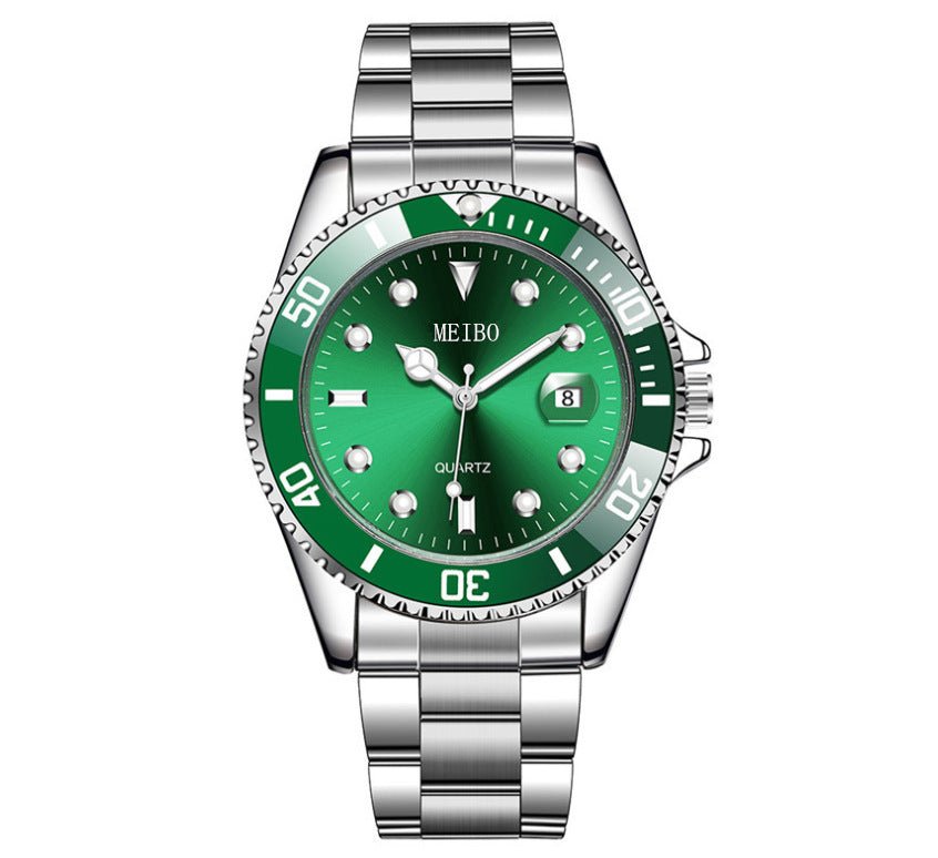 Magnifying Glass Calendar Mens Watch With A Steel Strap - Oopsdadforgot.com