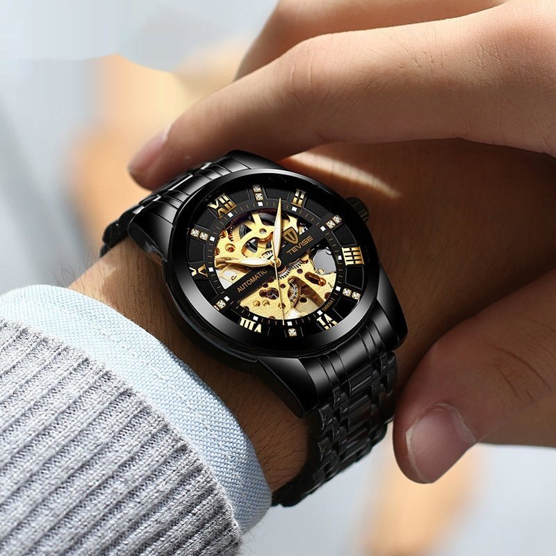 Mechanical Watch With A Hollowed - out Steel Bracelet - Oopsdadforgot.com