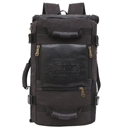 Men Canvas Backpack Huge Travel School Shoulder Computer Backpack Functional Versatile Bags Multifunctional Laptop Bag - Oopsdadforgot.com