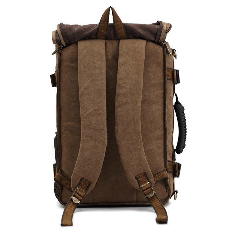 Men Canvas Backpack Huge Travel School Shoulder Computer Backpack Functional Versatile Bags Multifunctional Laptop Bag - Oopsdadforgot.com