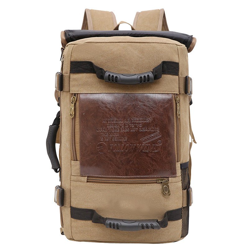 Men Canvas Backpack Huge Travel School Shoulder Computer Backpack Functional Versatile Bags Multifunctional Laptop Bag - Oopsdadforgot.com