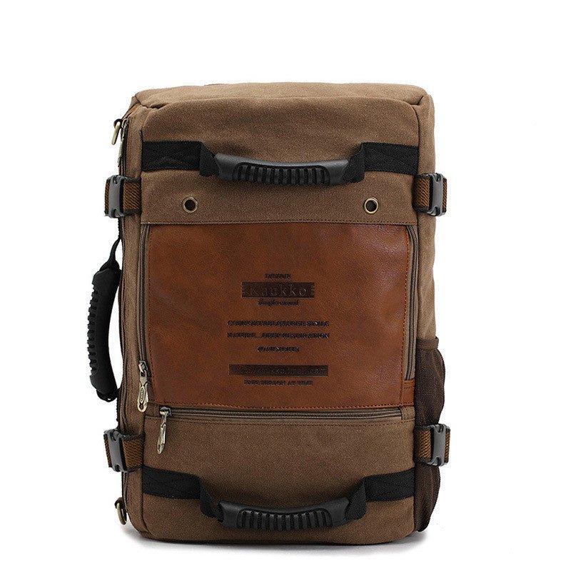 Men Canvas Backpack Huge Travel School Shoulder Computer Backpack Functional Versatile Bags Multifunctional Laptop Bag - Oopsdadforgot.com