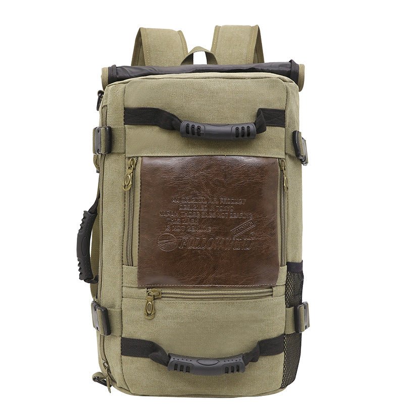 Men Canvas Backpack Huge Travel School Shoulder Computer Backpack Functional Versatile Bags Multifunctional Laptop Bag - Oopsdadforgot.com