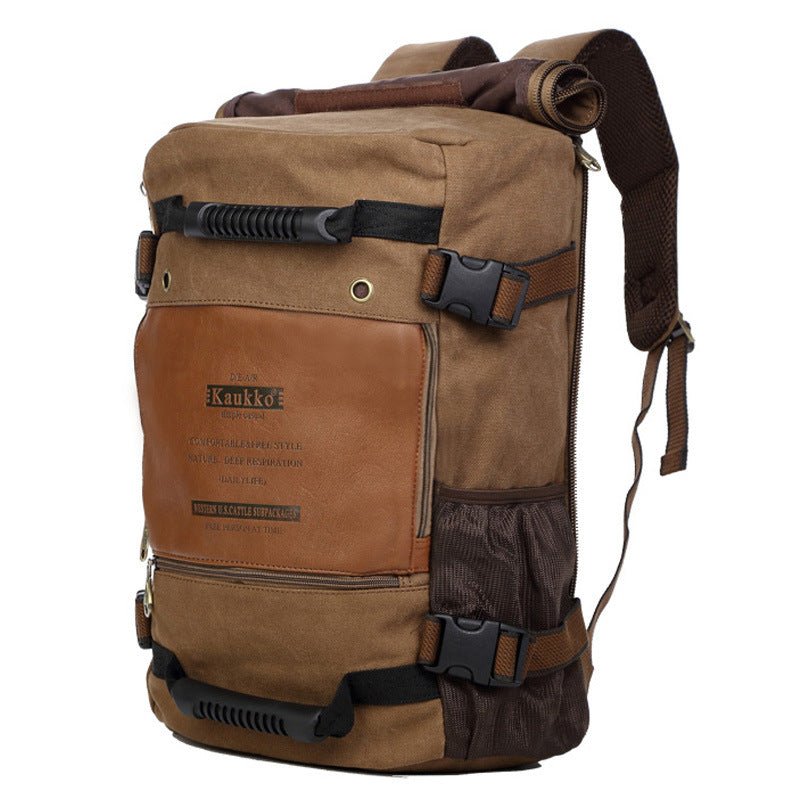 Men Canvas Backpack Huge Travel School Shoulder Computer Backpack Functional Versatile Bags Multifunctional Laptop Bag - Oopsdadforgot.com