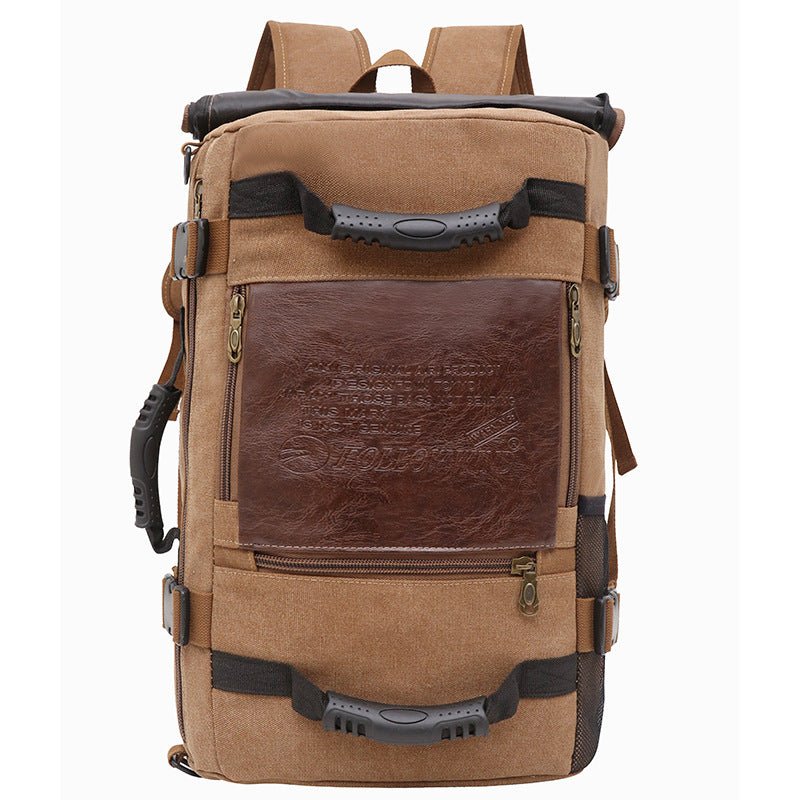Men Canvas Backpack Huge Travel School Shoulder Computer Backpack Functional Versatile Bags Multifunctional Laptop Bag - Oopsdadforgot.com