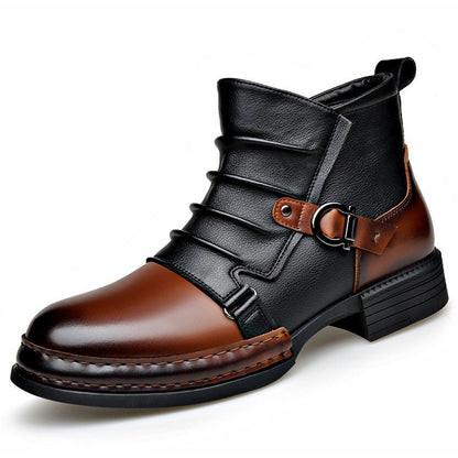 Mens British - style Retro Fleece - Lined Thermal Boots With Side Zipper - Oopsdadforgot.com