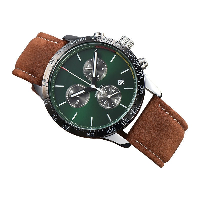 Mens Fashion Calendar Leather - Strap Quartz Watch - Oopsdadforgot.com