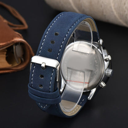 Mens Fashion Calendar Leather - Strap Quartz Watch - Oopsdadforgot.com