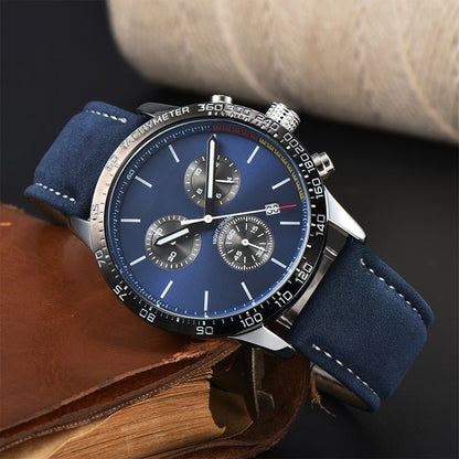 Mens Fashion Calendar Leather - Strap Quartz Watch - Oopsdadforgot.com