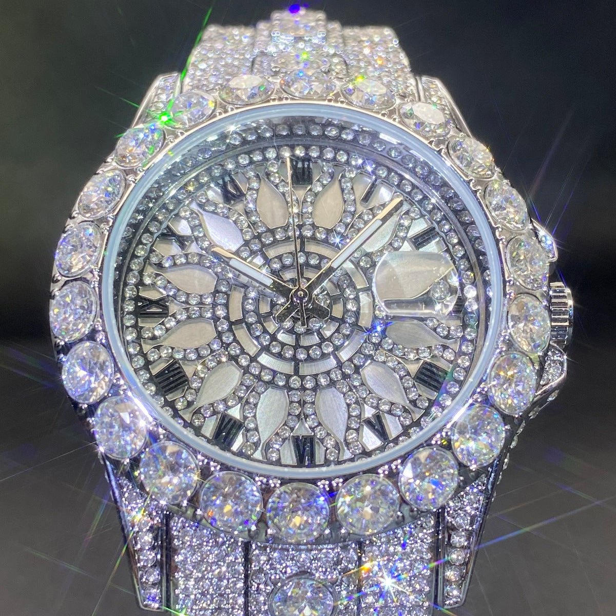 Men's High - end, Fully Diamond - encrusted, Ultra - glitzy Hip - hop Watch - Oopsdadforgot.com
