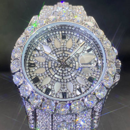 Men's High - end, Fully Diamond - encrusted, Ultra - glitzy Hip - hop Watch - Oopsdadforgot.com