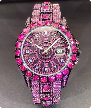 Men's High - end, Fully Diamond - encrusted, Ultra - glitzy Hip - hop Watch - Oopsdadforgot.com