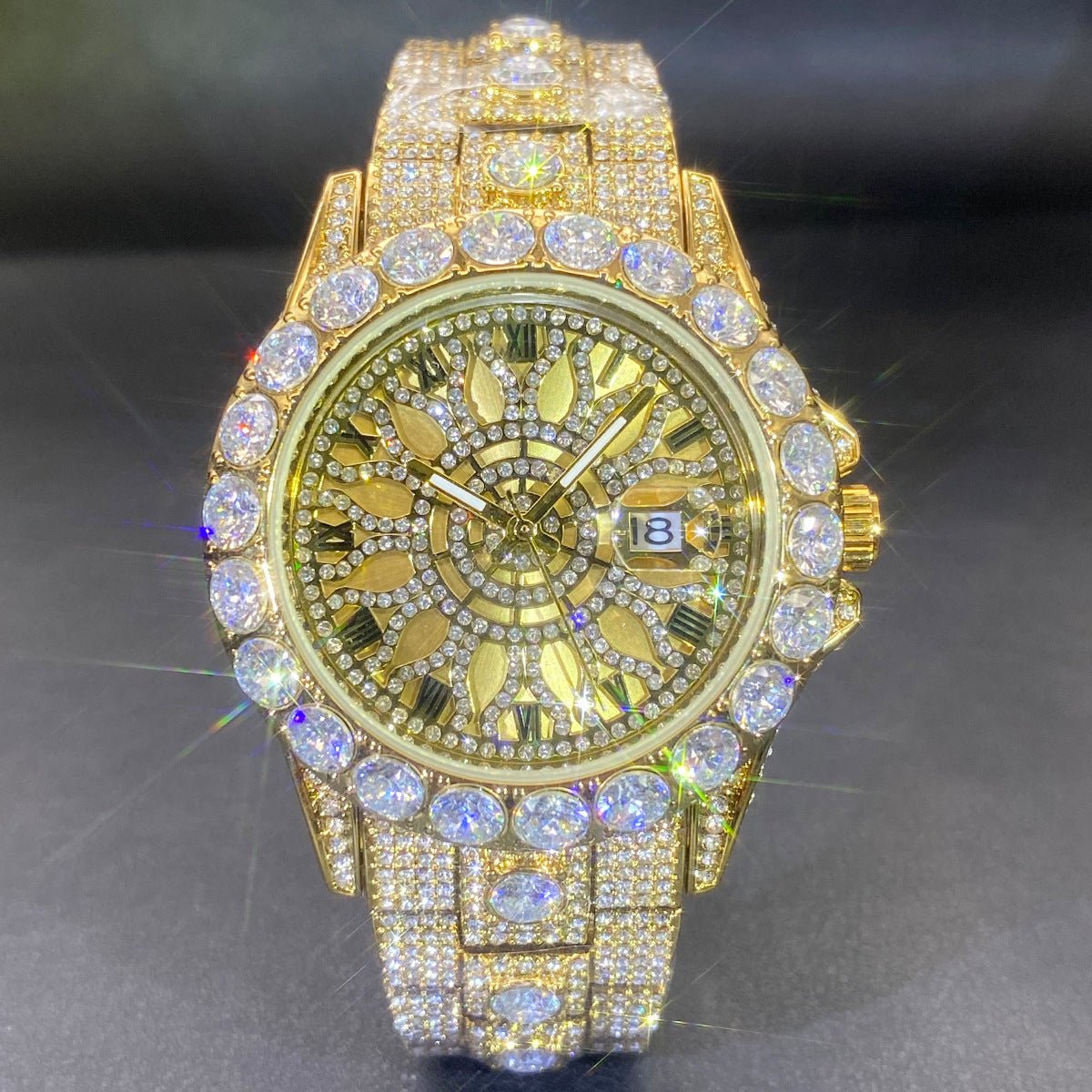 Men's High - end, Fully Diamond - encrusted, Ultra - glitzy Hip - hop Watch - Oopsdadforgot.com