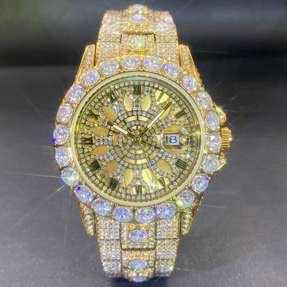 Men's High - end, Fully Diamond - encrusted, Ultra - glitzy Hip - hop Watch - Oopsdadforgot.com
