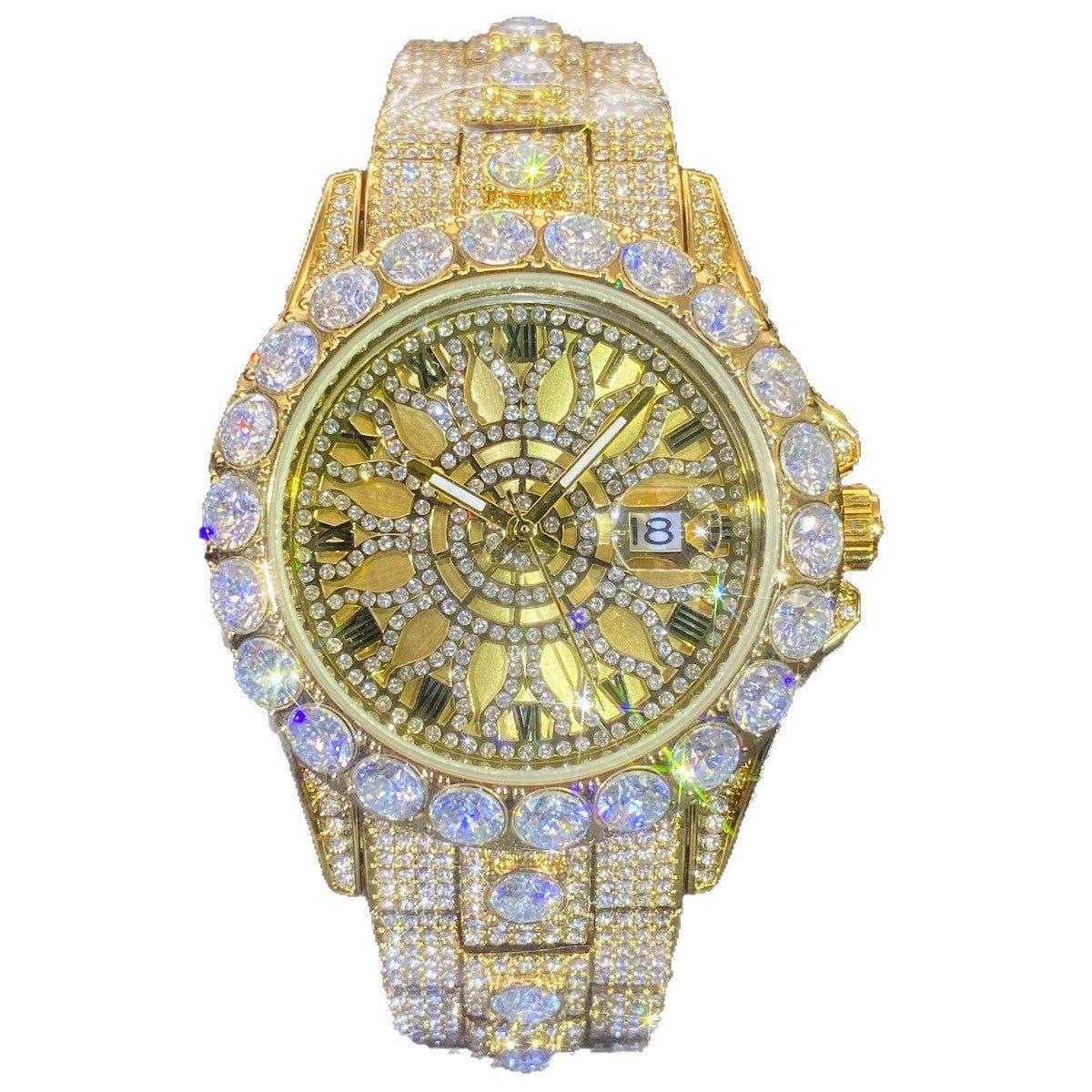 Men's High - end, Fully Diamond - encrusted, Ultra - glitzy Hip - hop Watch - Oopsdadforgot.com