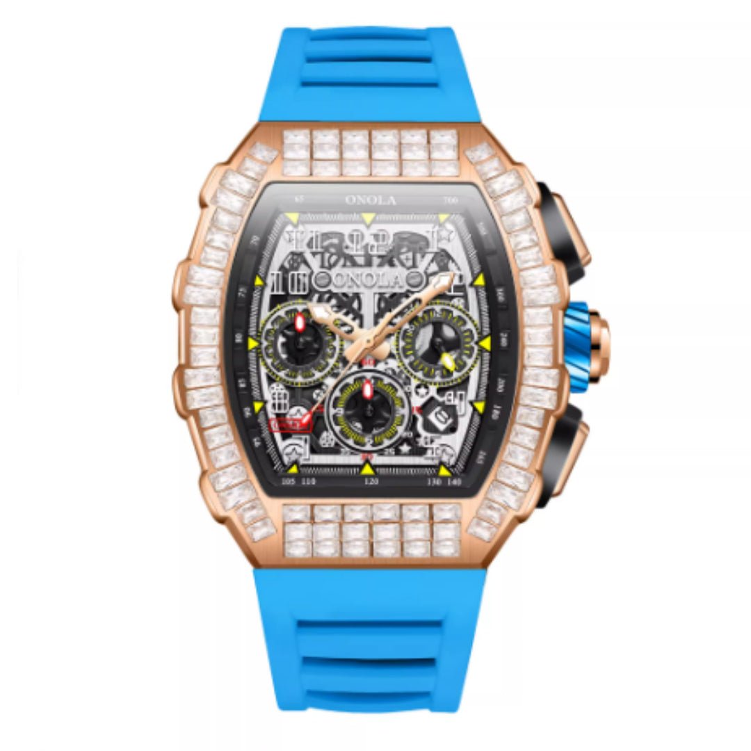 Men's Luxury Square Diamond Watch With Star Pattern - Oopsdadforgot.com