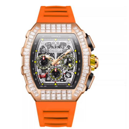 Men's Luxury Square Diamond Watch With Star Pattern - Oopsdadforgot.com