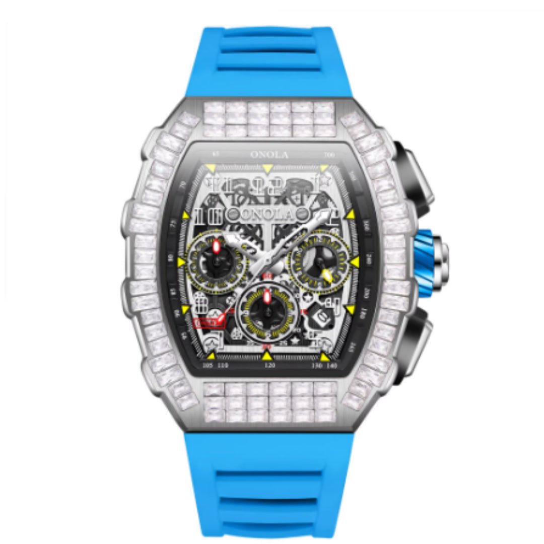 Men's Luxury Square Diamond Watch With Star Pattern - Oopsdadforgot.com