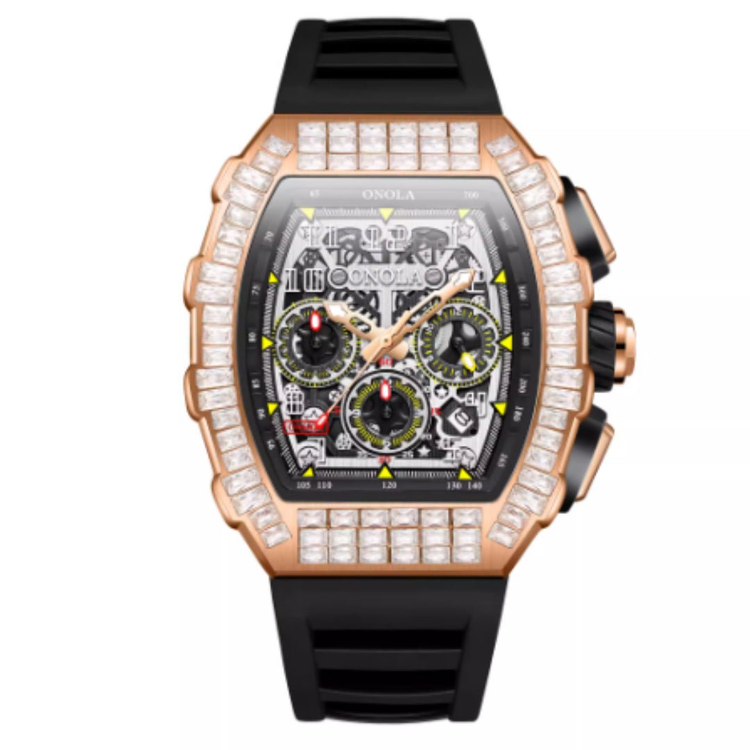 Men's Luxury Square Diamond Watch With Star Pattern - Oopsdadforgot.com