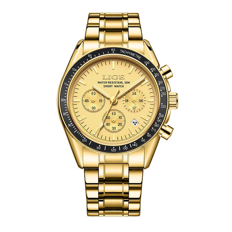 Mens Multifunctional Waterproof Calendar Luminous Quartz Watch - Oopsdadforgot.com