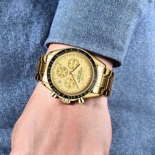 Mens Multifunctional Waterproof Calendar Luminous Quartz Watch - Oopsdadforgot.com
