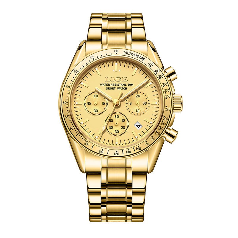 Mens Multifunctional Waterproof Calendar Luminous Quartz Watch - Oopsdadforgot.com